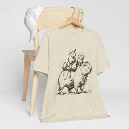 Vintage Rat Riding Capybara Shirt – Funny Western Cowboy Rodeo Tee