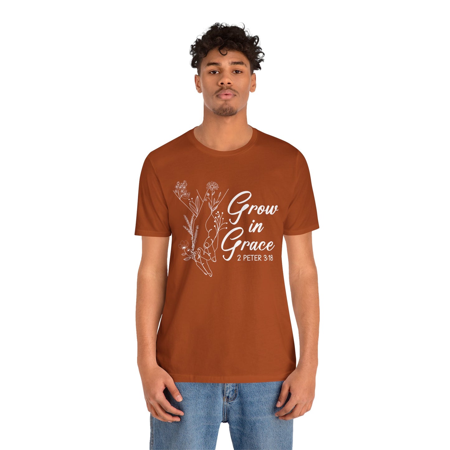 Grow in Grace Shirt – 2 Peter 3:18 Floral Christian Faith Bible Verse Tee