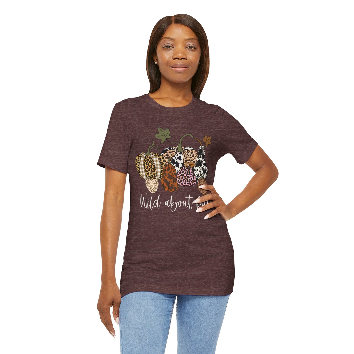 Wild About Fall Shirt – Pumpkin Leopard Plaid Autumn Thanksgiving Tee