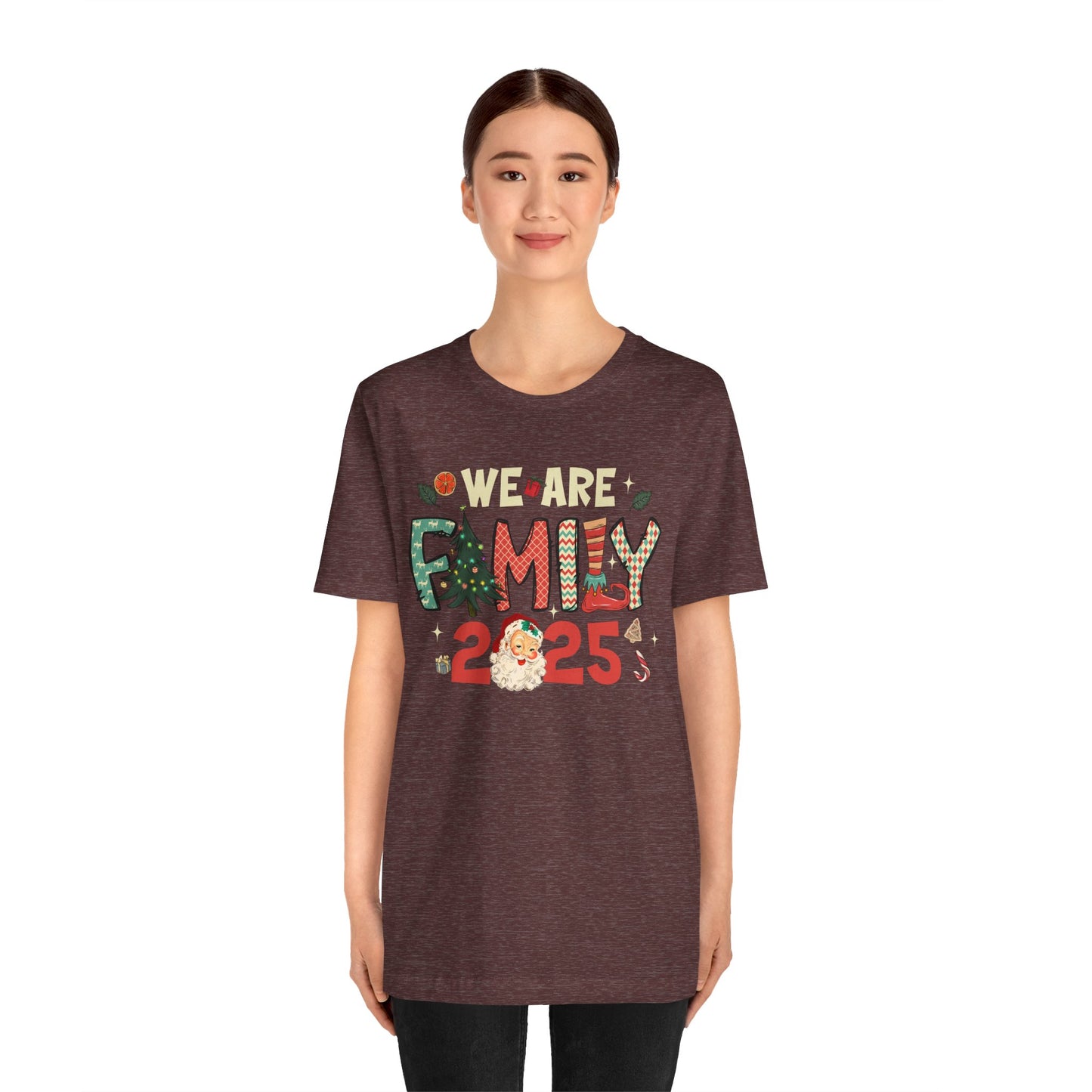 Vintage We Are Family Christmas Shirt – Retro Santa & Tree Matching Holiday Tee