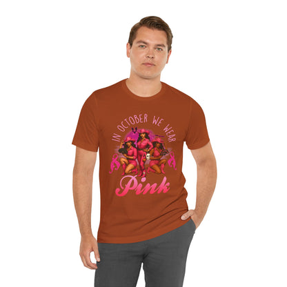 In October We Wear Pink Shirt – Western Cowgirl Breast Cancer Awareness Tee