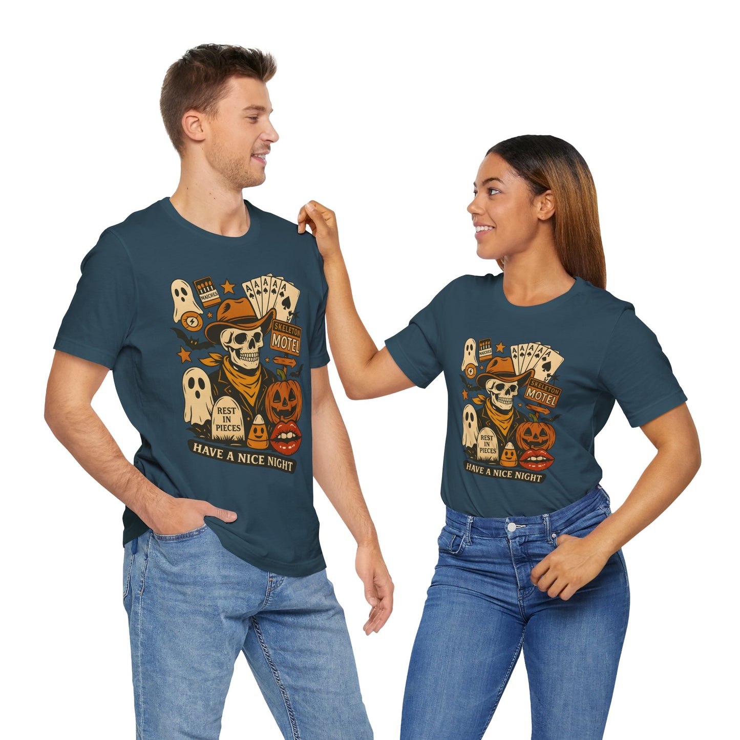 Have A Nice Night Shirt – Spooky Cowboy Skeleton Western Halloween Tee