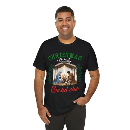 Christmas Nativity Social Club Shirt – Christian Nativity Scene Holiday Tee