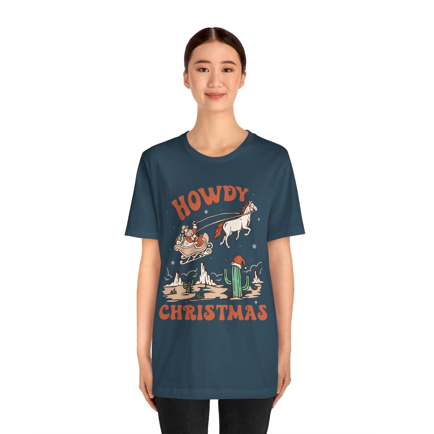 Howdy Christmas Shirt – Vintage Cowboy Santa on Horse Retro Western Holiday Tee