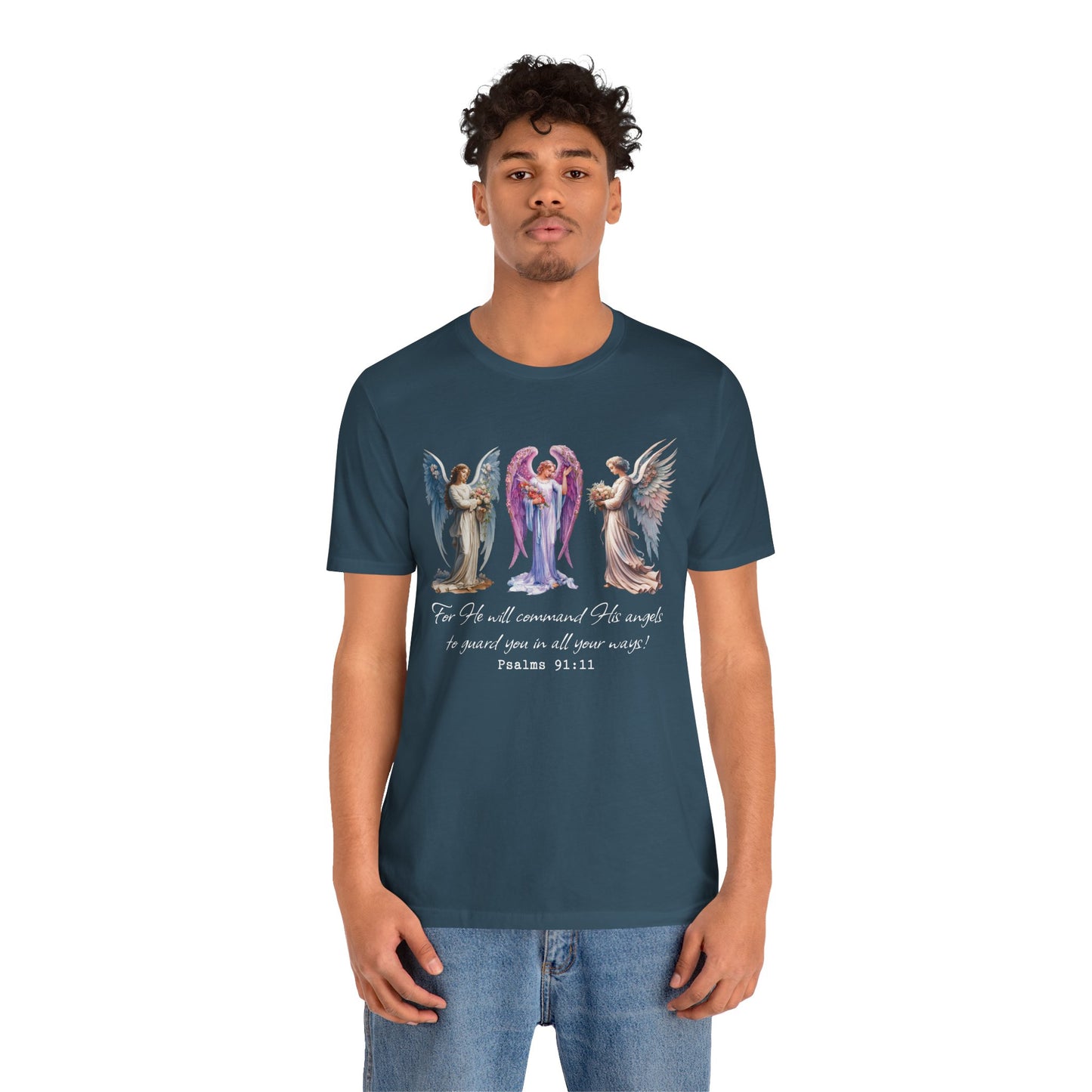 Angel Guardian Shirt – Christian Bible Verse Psalm 91:11 Faith Tee
