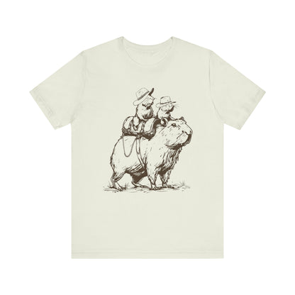 Vintage Rat Riding Capybara Shirt – Funny Western Cowboy Rodeo Tee