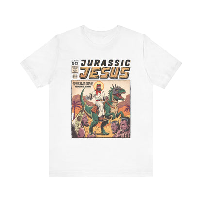 Jurassic Jesus Shirt – Dino-Riding Savior Comic Book Christian Tee