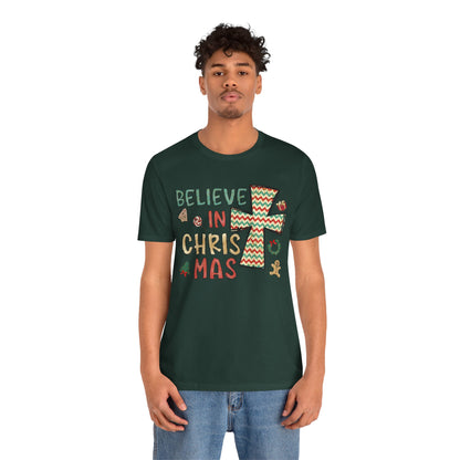 Believe in Christ-Mas Shirt – Retro Christian Jesus Vintage Holiday Faith Tee