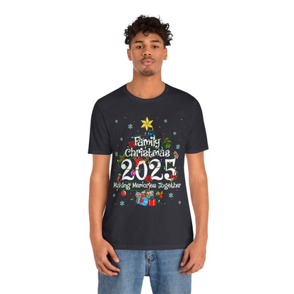 Family Christmas 2025 Tree Shirt – Festive Holiday Lights Matching Pajama Tee