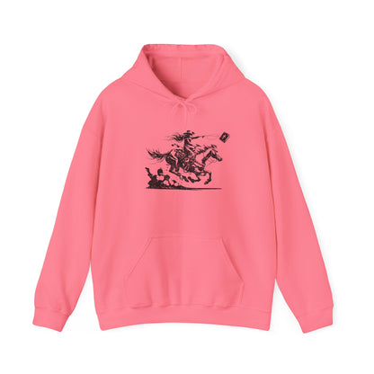 Cowgirl Riding Horse Hoodie – Christian Scripture Western Rodeo Texas Pullover