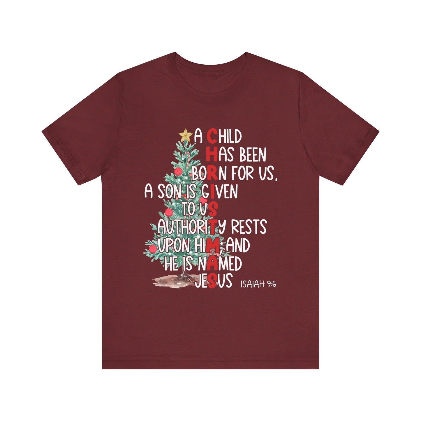 Christmas Jesus Mighty God Shirt – Isaiah 9:6 Christian Bible Verse Holiday Tee