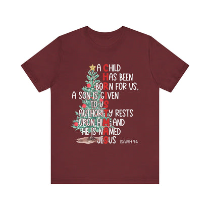 Christmas Jesus Mighty God Shirt – Isaiah 9:6 Christian Bible Verse Holiday Tee