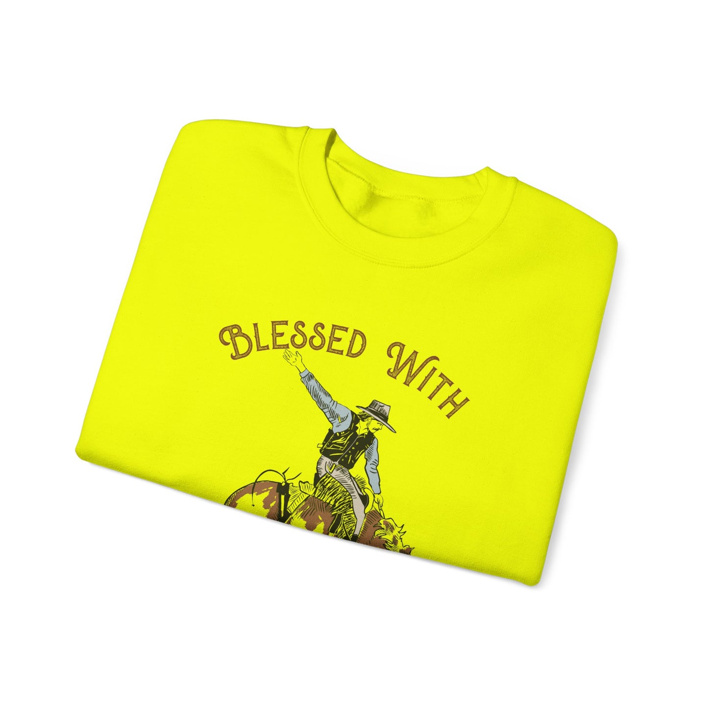 Blessed with a Cowboy Sweatshirt – Retro Christian Western Rodeo Pullover