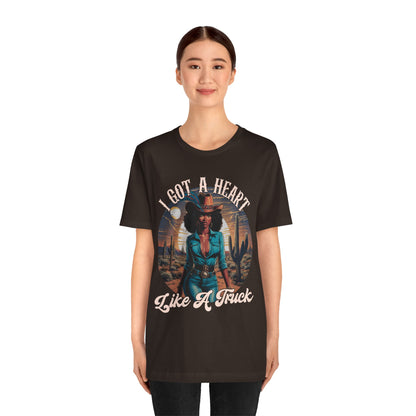 Heart Like A Truck Shirt – Black Cowgirl Christian Desert Western Tee
