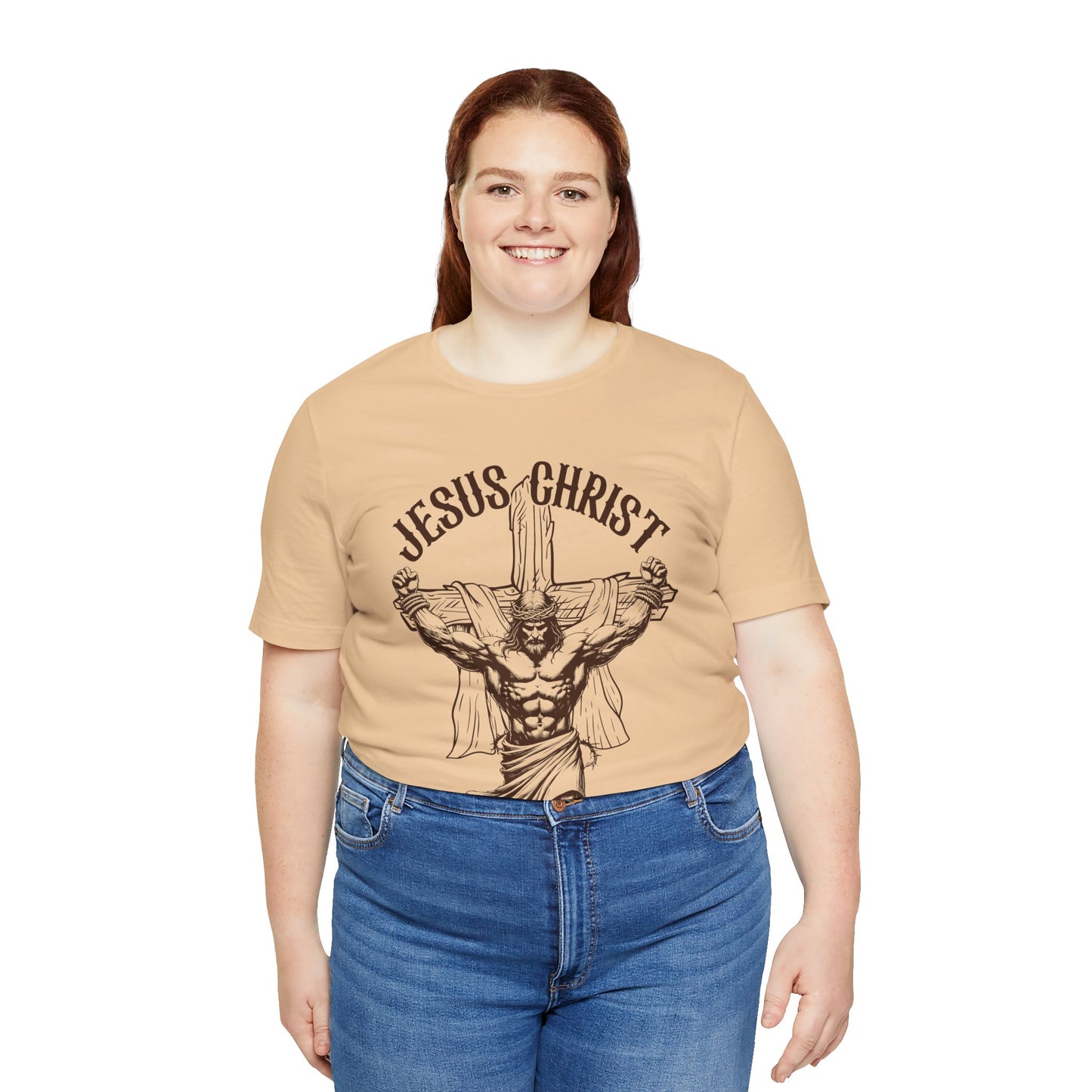 Jesus Christ Cross Faith Funny  Christian Workout Gym Retro T-Shirt