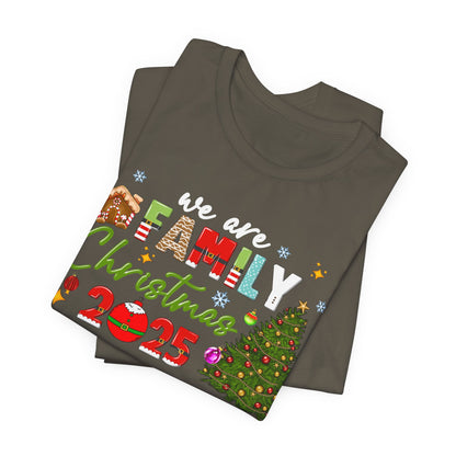 We Are Family Christmas Shirt – Matching Holiday Tee with Christmas Tree Lights