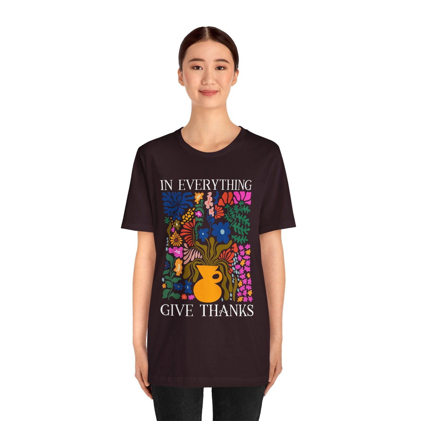 In Everything Give Thanks Shirt – Christian Boho Floral 1 Thessalonians 5:18 Tee