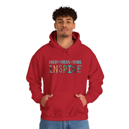 Dream Create Share Inspire Hoodie – Motivational Teacher Western Pullover