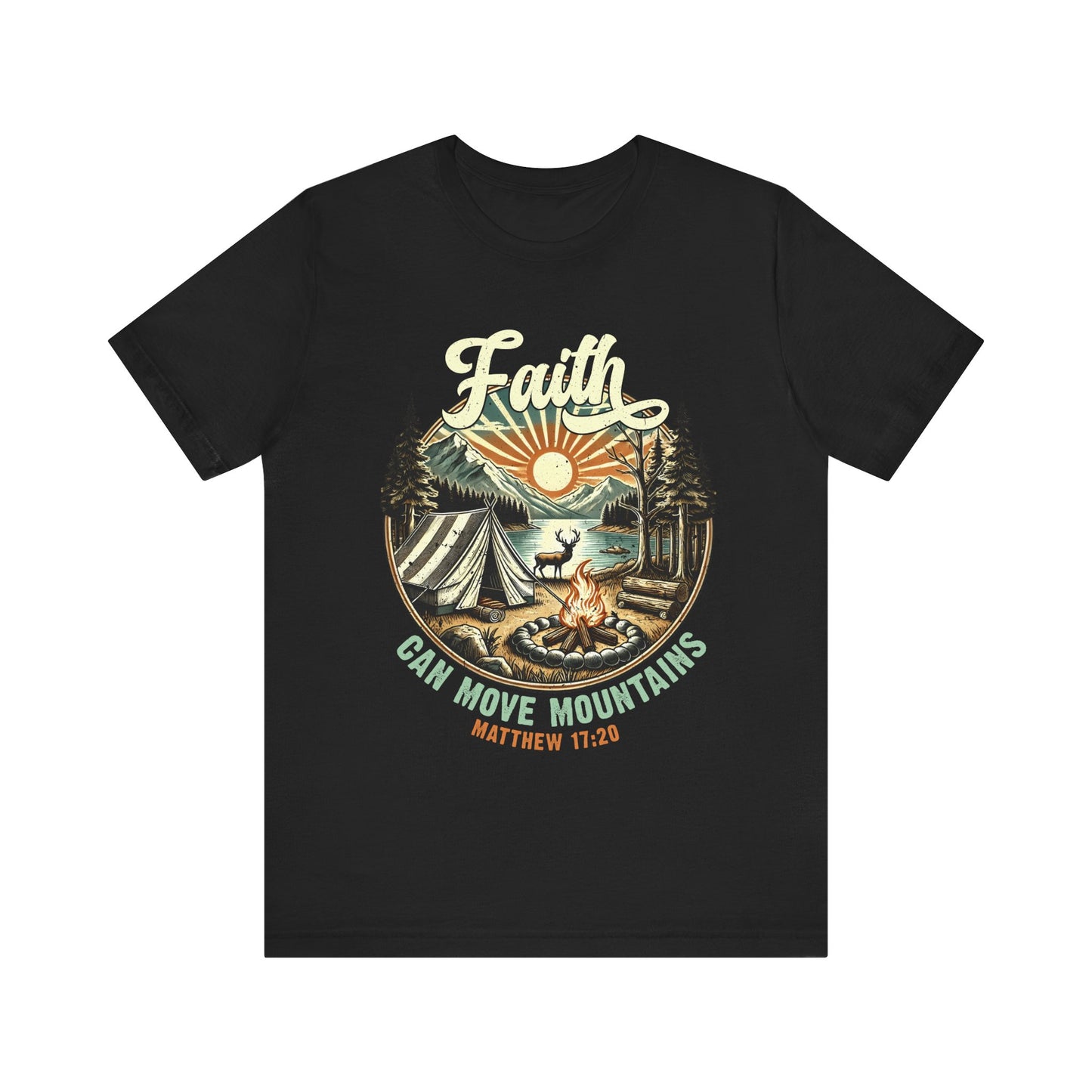 Faith Can Move Mountains Shirt – Matthew 17:20 Retro Christian Jesus Tee
