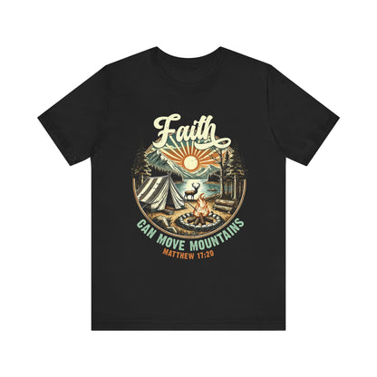 Faith Can Move Mountains Shirt – Matthew 17:20 Retro Christian Jesus Tee
