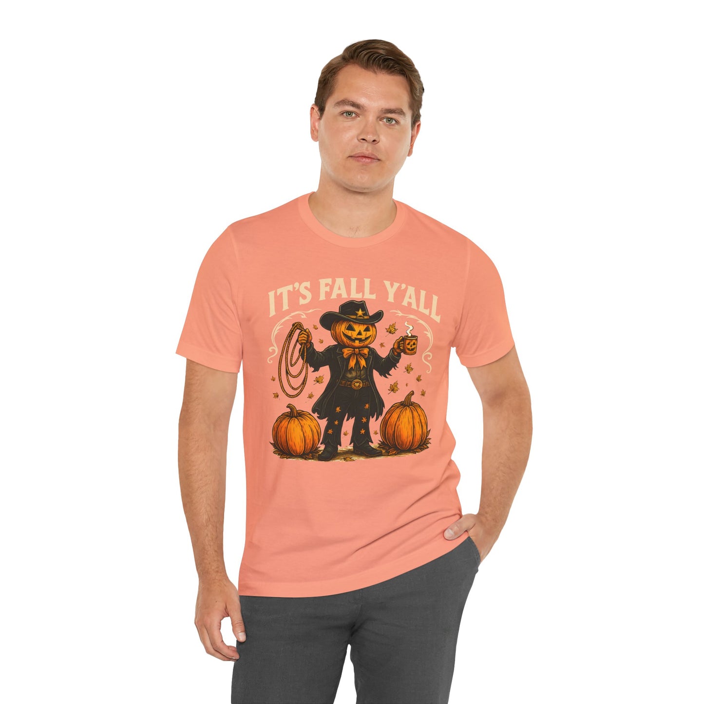It’s Fall Y’all Shirt – Funny Pumpkin Cowboy Western Halloween Rodeo Tee