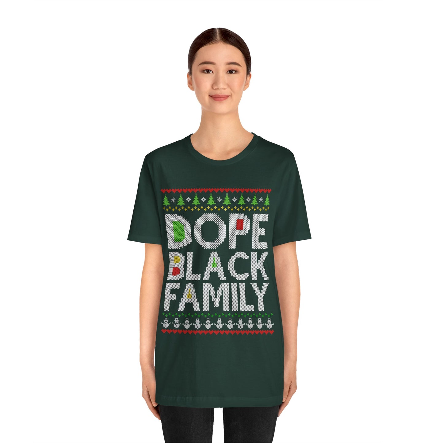 Dope Black Family Ugly Christmas Sweater – Afrocentric Holiday Shirt, Funny Matching Christmas Tee for Proud Black Families