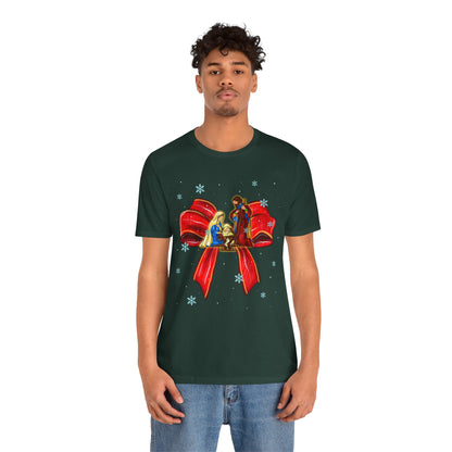 Nativity Scene Christmas Shirt – Coquette Bow Faith Holiday Pajama Tee