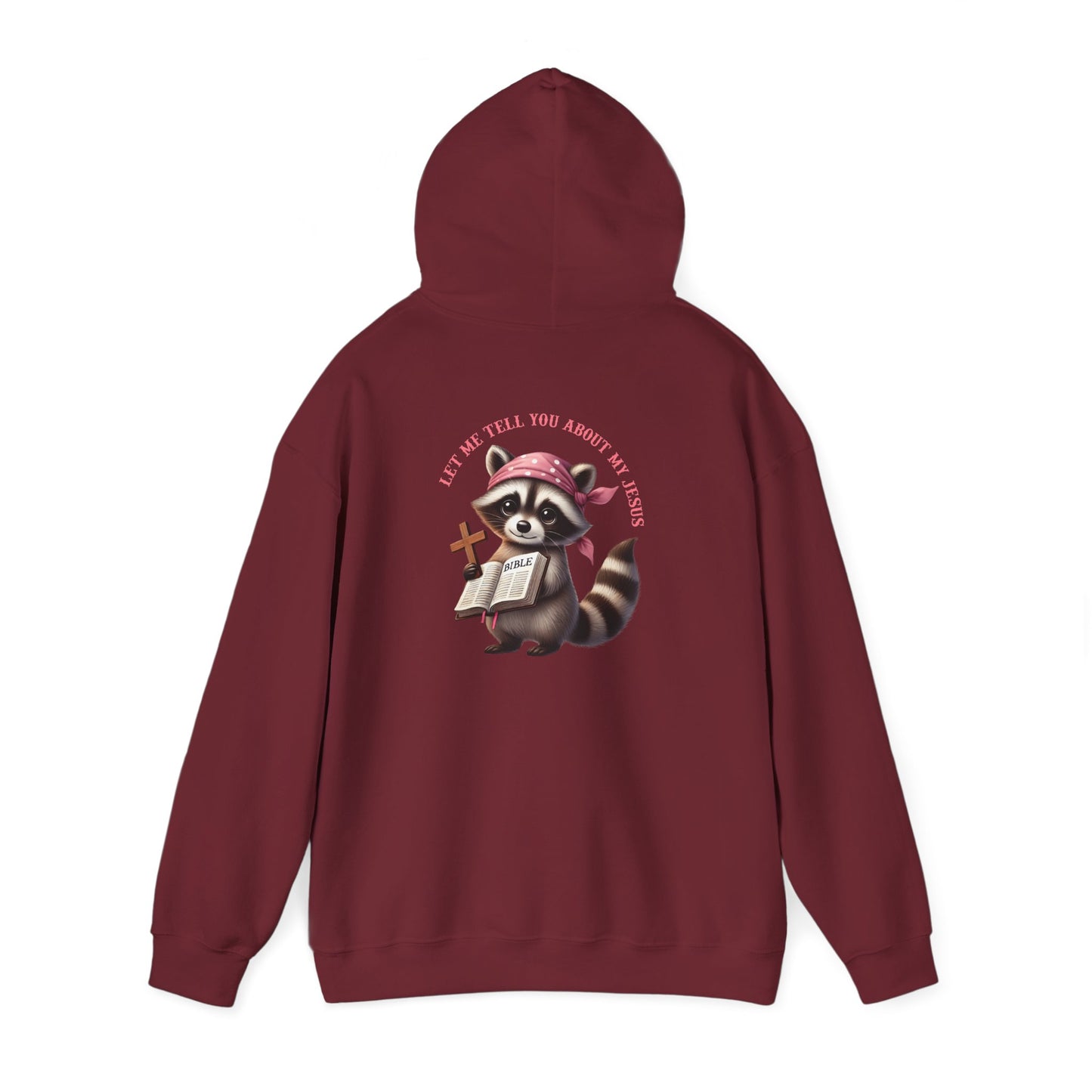 Let Me Tell You About My Jesus Hoodie – Cute Raccoon Bible Christian Pullover