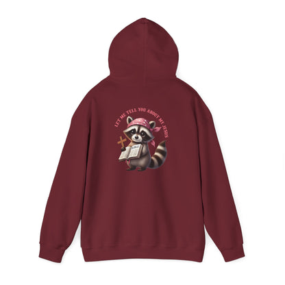 Let Me Tell You About My Jesus Hoodie – Cute Raccoon Bible Christian Pullover