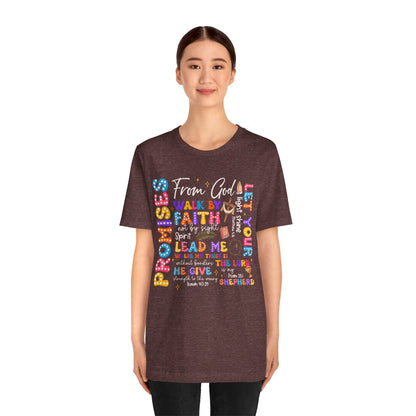 Walk by Faith Not by Sight Shirt – Christian 2 Corinthians 5:7 Groovy Scripture Tee