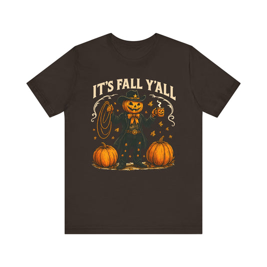 It’s Fall Y’all Shirt – Funny Pumpkin Cowboy Western Halloween Rodeo Tee