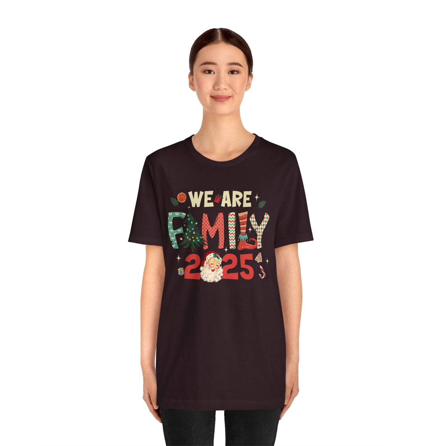 Vintage We Are Family Christmas Shirt – Retro Santa & Tree Matching Holiday Tee