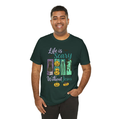 Life Is Scary Without Jesus Shirt – Christian Retro Halloween Faith Tee