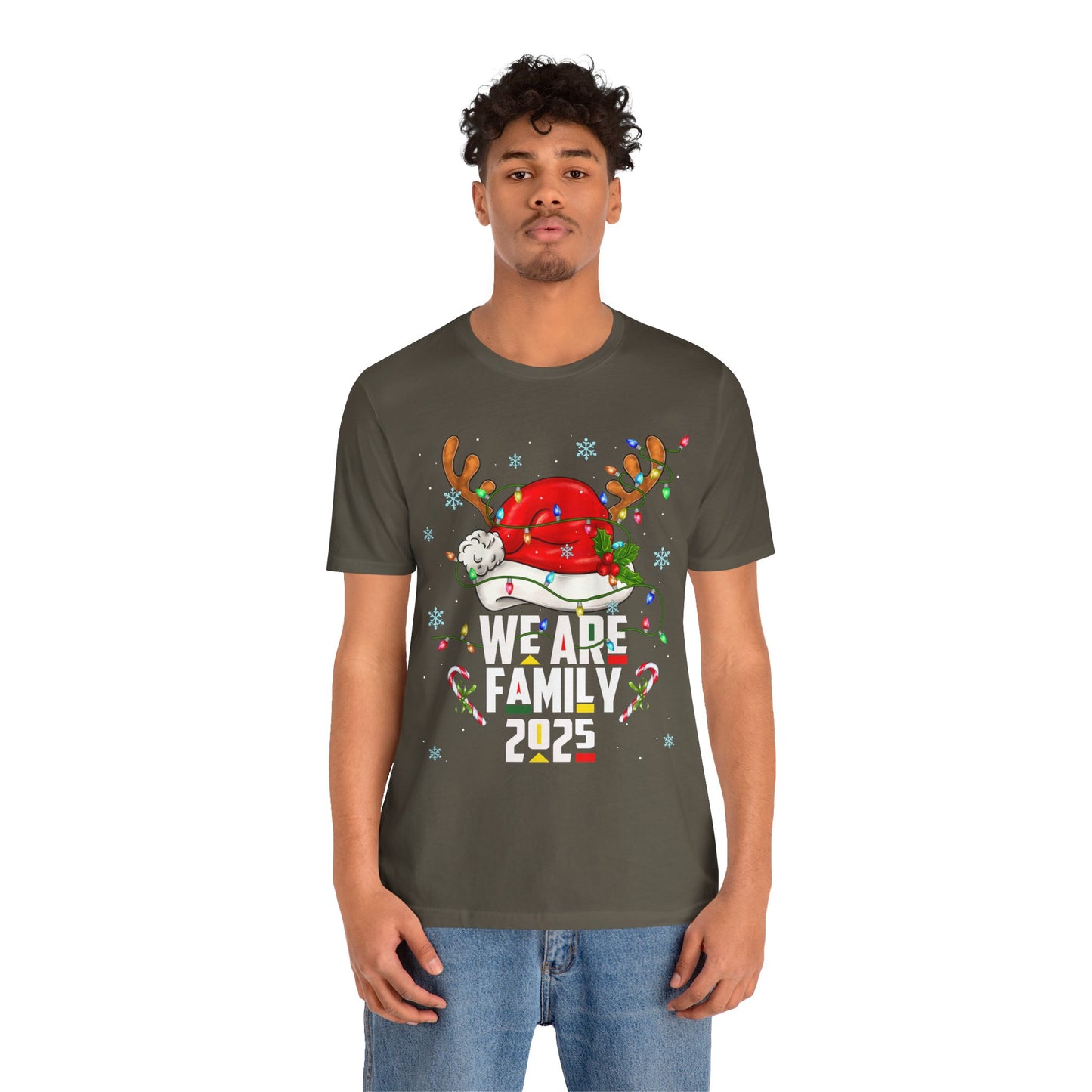 We Are Family 2025 Shirt – Afro Christmas Tree & Santa Matching Black Family Tee