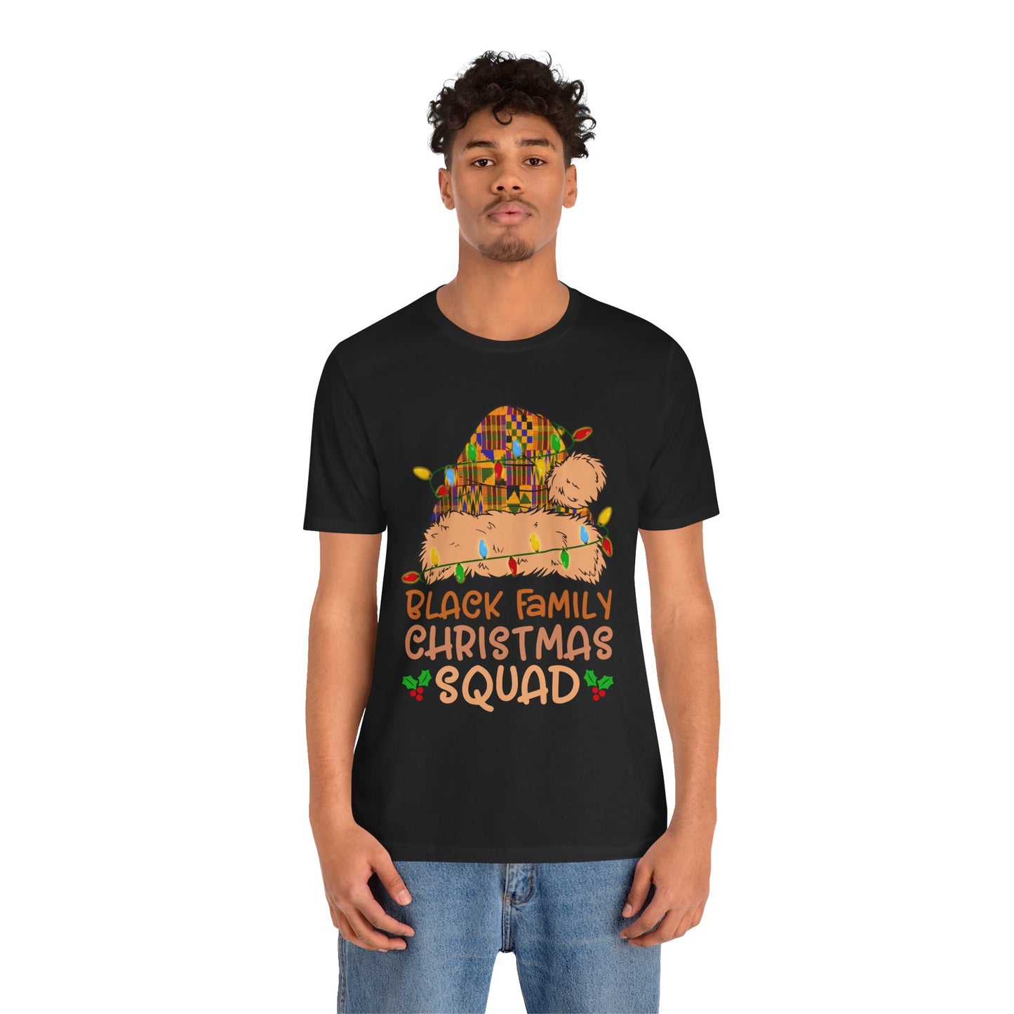 Black Family Christmas Squad Shirt – Kente Santa Hat African Heritage Holiday Tee