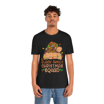 Black Family Christmas Squad Shirt – Kente Santa Hat African Heritage Holiday Tee