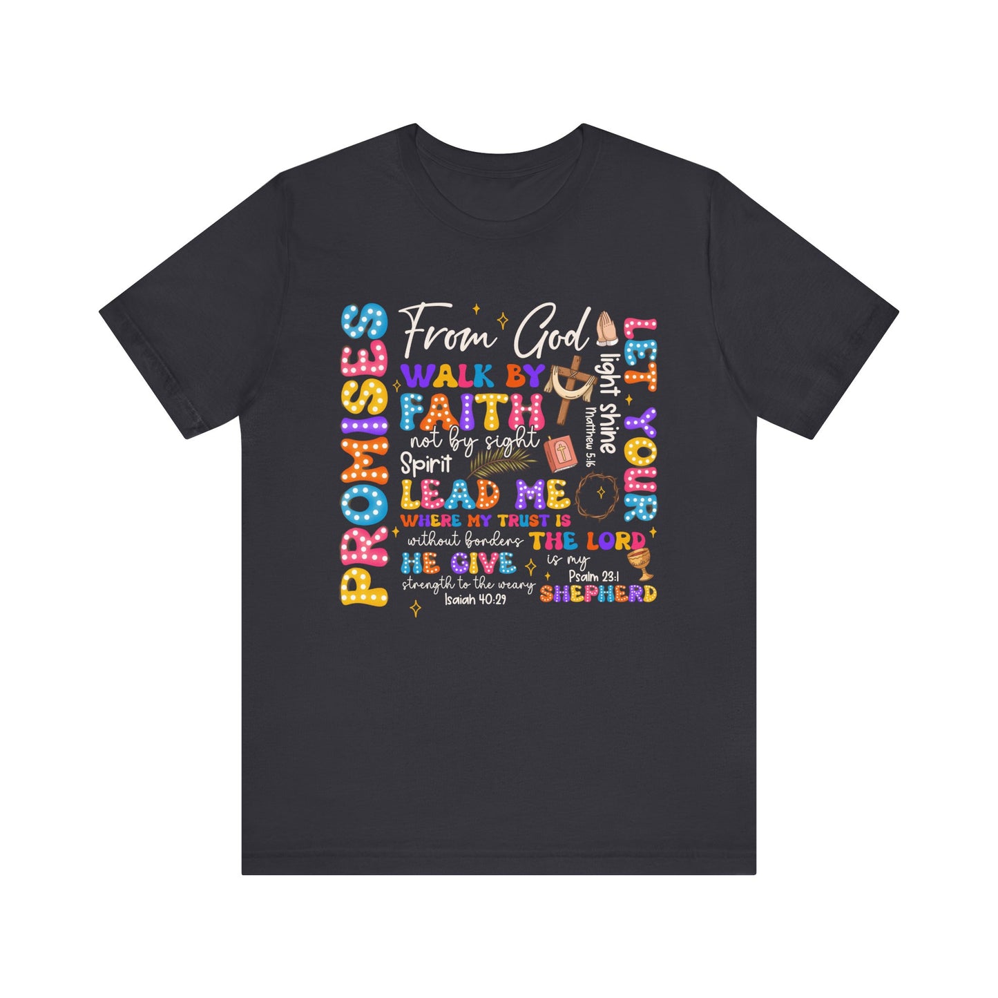 Walk by Faith Not by Sight Shirt – Christian 2 Corinthians 5:7 Groovy Scripture Tee