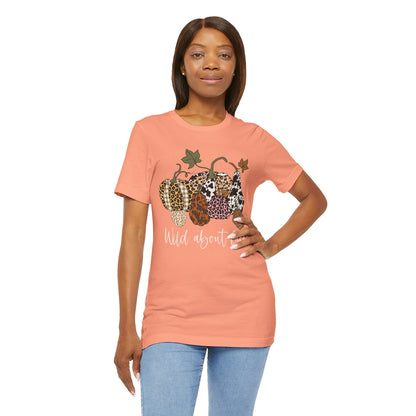 Wild About Fall Shirt – Pumpkin Leopard Plaid Autumn Thanksgiving Tee