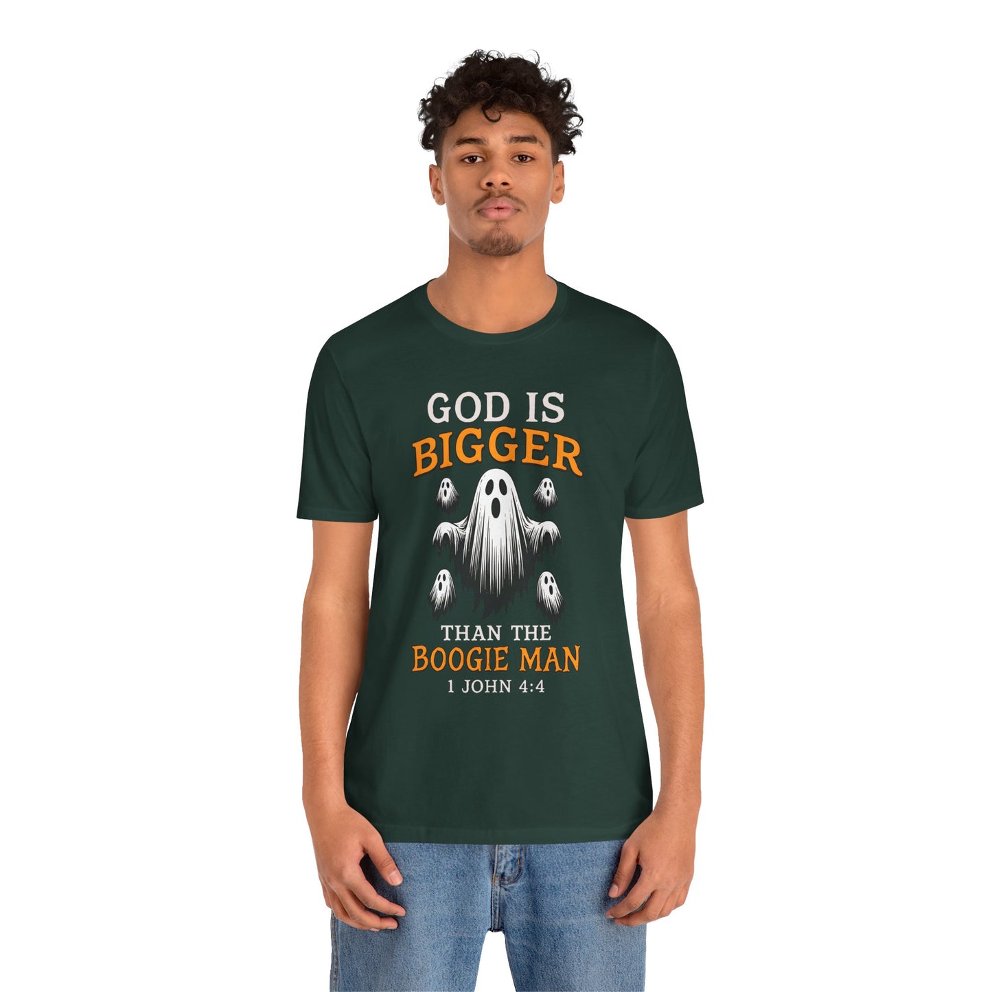 God Is Bigger Than the Boogie Man Shirt – Christian Ghost Halloween Faith Tee