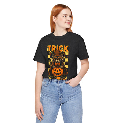 Trick or Treat Cowboy Raccoon Shirt – Cute Western Pumpkin Halloween Tee