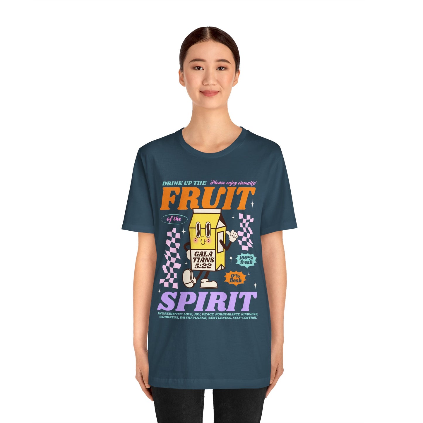 Christian Fruit Shirt – Drink Up Milk Bottle Faith Graphic Tee