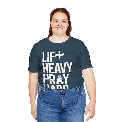 Lift Heavy Pray Hard Cross Nails Trendy Christ Gym Vintage T-Shirt