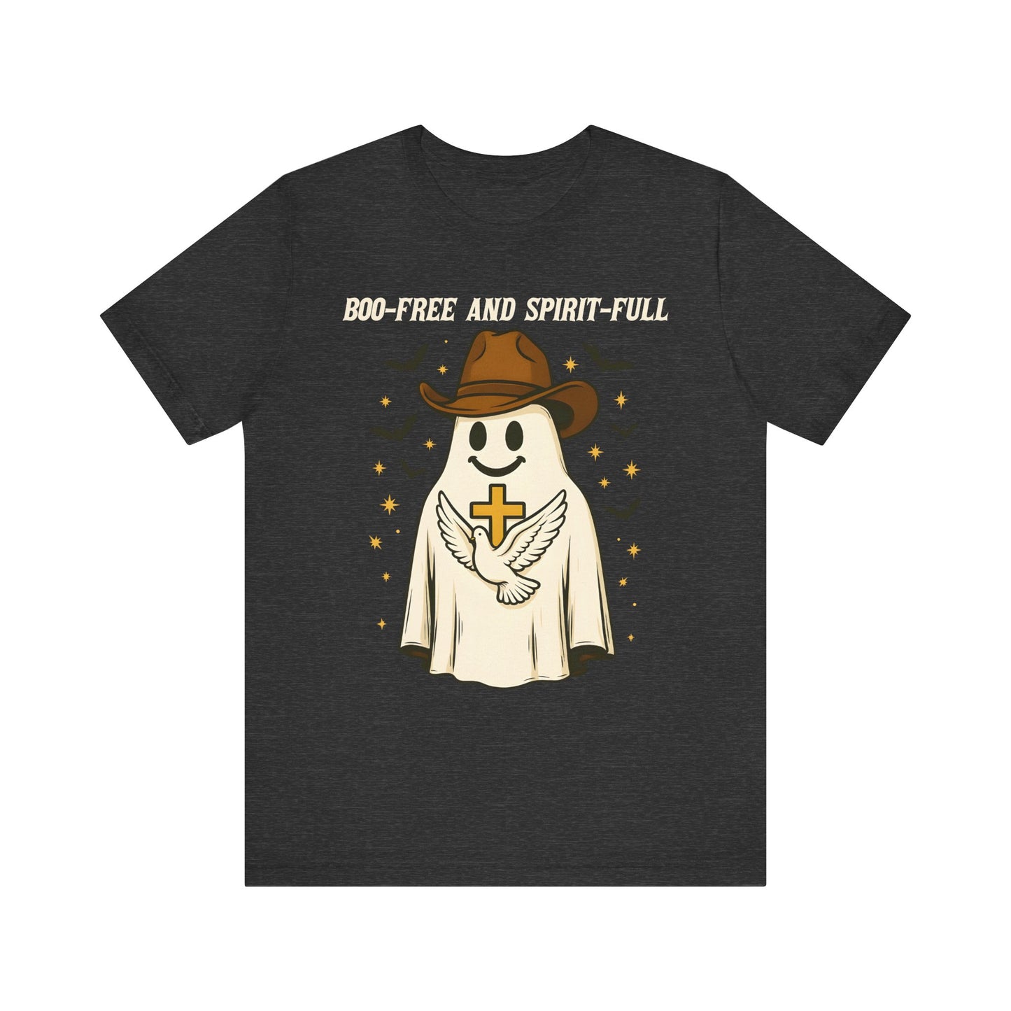 Boo Free and Spirit Full Shirt – Christian Ghost Cowboy Halloween Faith Tee