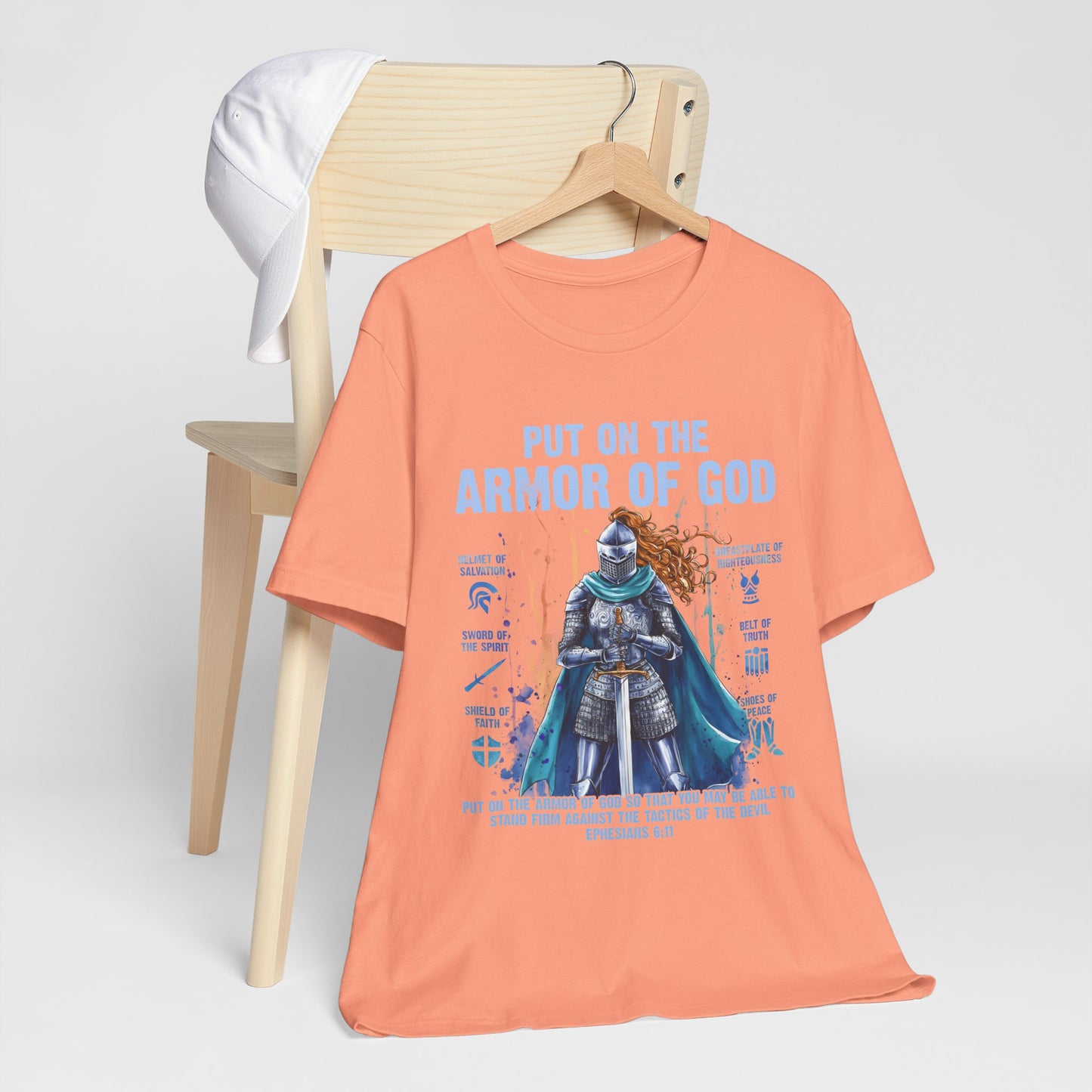 Put On the Armor of God Shirt – Christian Ephesians 6:11 Bible Verse Warrior Tee