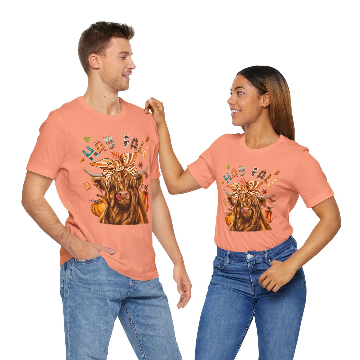 Hay Fall Highland Cow Shirt – Thankful Heifer Cute Farm Girl Thanksgiving Tee