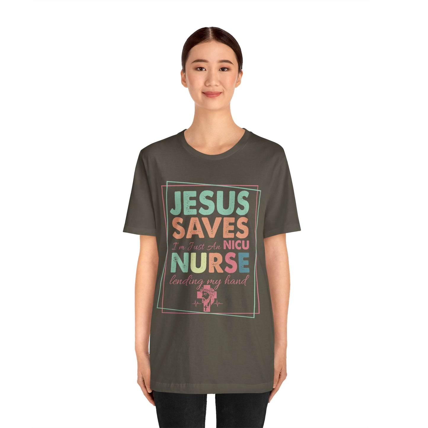 Jesus Saves NICU Nurse Shirt – Christian Neonatal Nurse Gift, Faith-Based Nurse Appreciation Tee