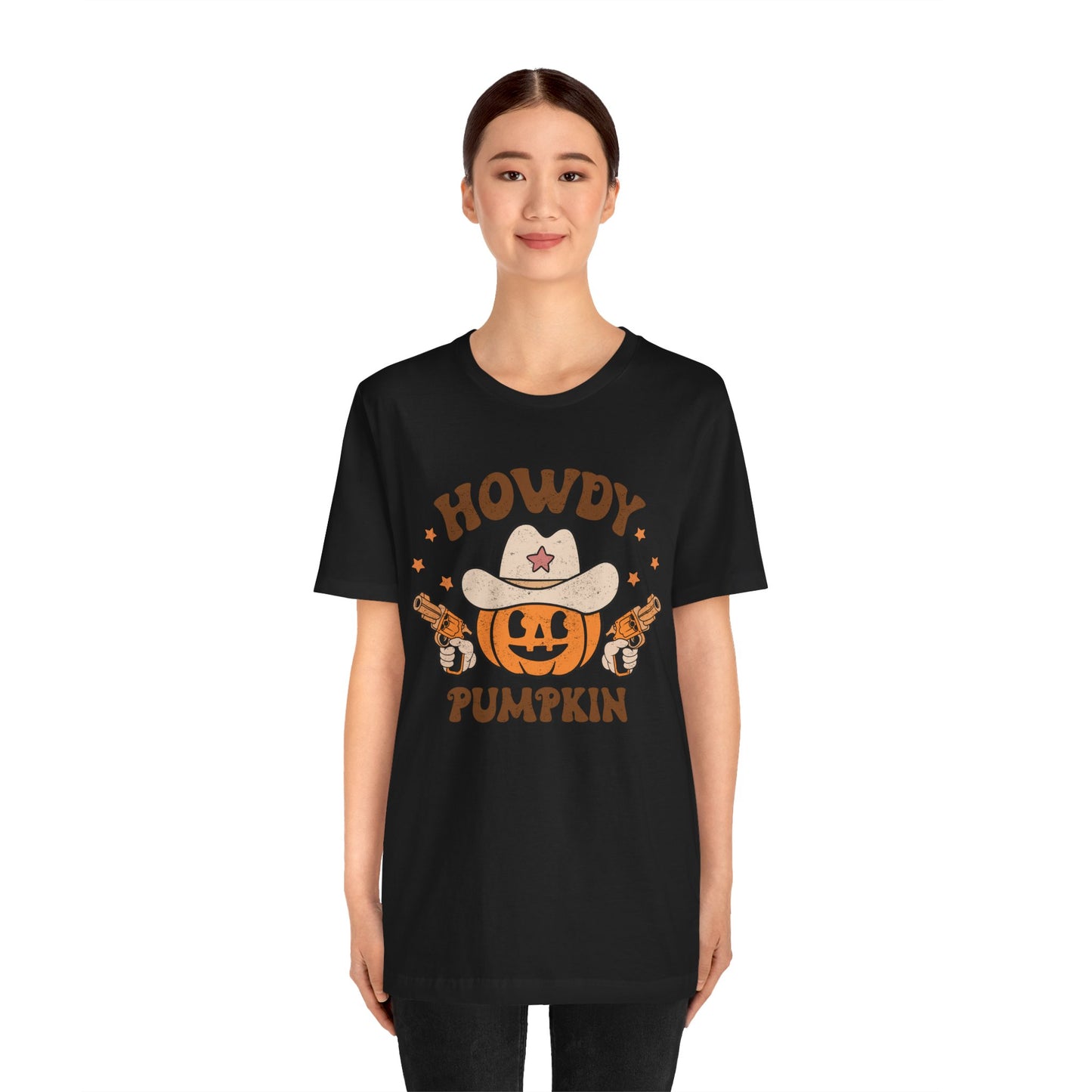 Howdy Pumpkin T-Shirt, Retro Western Cowboy Cowgirl Halloween Tee