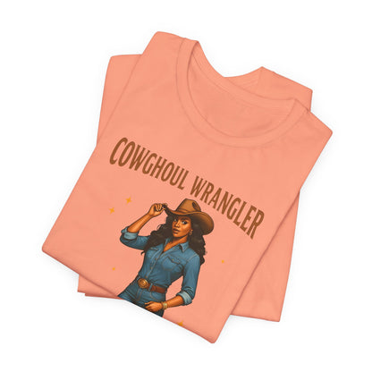 Cowghoul Wrangler Shirt Western Cowgirl Cowboy Ghost Halloween Tee, Spooky Rodeo Fall Outfit