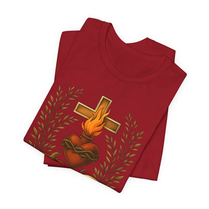 Sacred Heart Halloween Shirt – Jesus Skulls Pumpkins Christian Cross Tee
