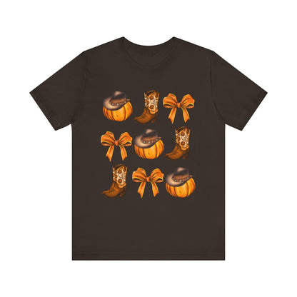 Howdy Pumpkin Shirt – Coquette Bow Cowgirl Western Fall Thanksgiving Tee
